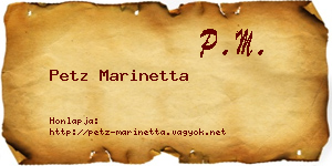 Petz Marinetta névjegykártya